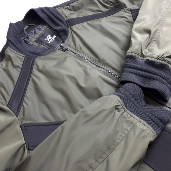 XRay Green Black Colour Block Bomber Jacket - Picture 3 of 16